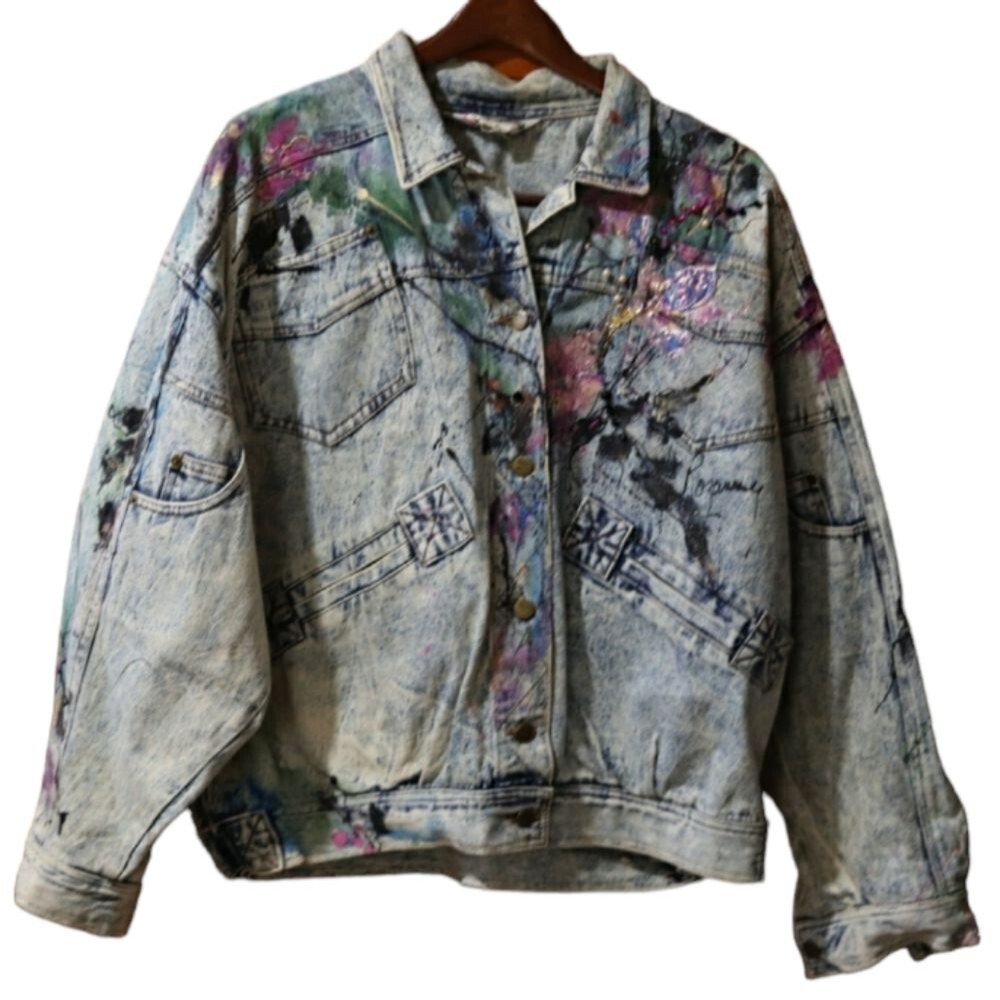 Giorgio Morandi Vintage 80s Denim Doleman Pant Leg Jean Jacket LG